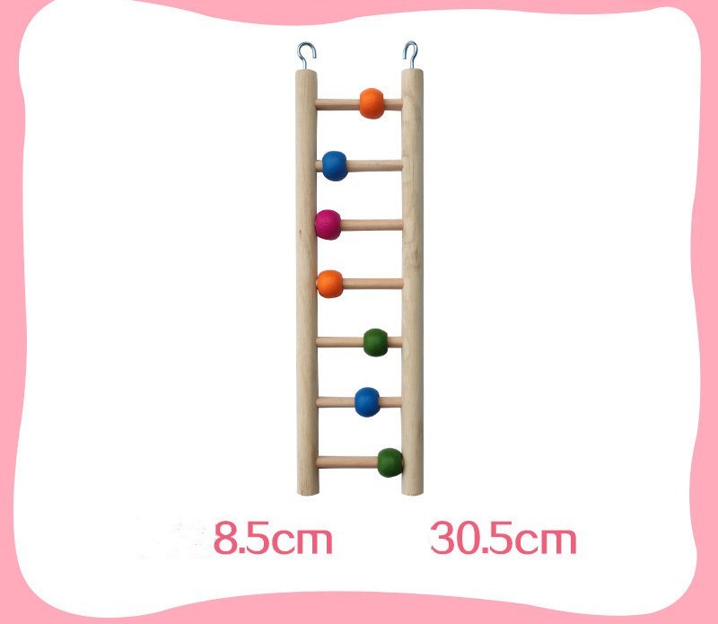 HKM-758163 Bird and Hamster Climbing Ladder Set with Swing, Sling Ring, and Climbing Rope