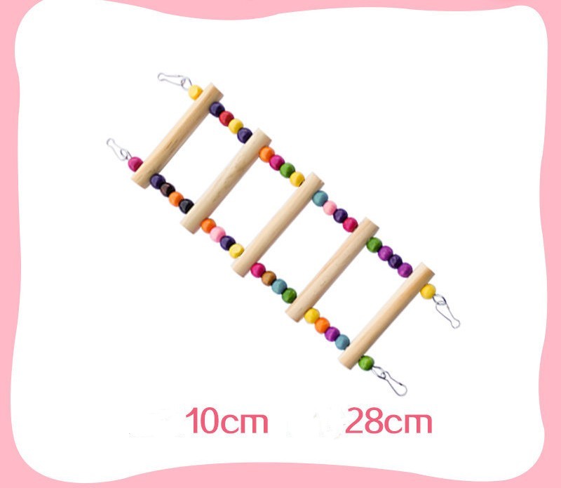 HKM-758163 Bird and Hamster Climbing Ladder Set with Swing, Sling Ring, and Climbing Rope