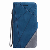 HKM-758163 Splicing Mobile Phone Holster - Imitation Leather Protective Cover for Xiaomi Note 9S
