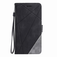 HKM-758163 Splicing Mobile Phone Holster - Imitation Leather Protective Cover for Xiaomi Note 9S
