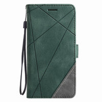 HKM-758163 Splicing Mobile Phone Holster - Imitation Leather Protective Cover for Xiaomi Note 9S