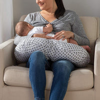 HKM-758227 U-Shaped Baby Feeding Pillow with Detachable Cover in Fun Prints and Colors