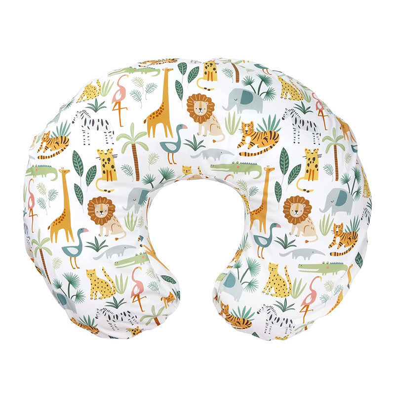 HKM-758227 U-Shaped Baby Feeding Pillow with Detachable Cover in Fun Prints and Colors