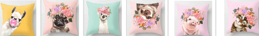 HKM-758291 Cute Animal Pillow Cover - 45cm x 45cm Digital Print Front with Plain Back