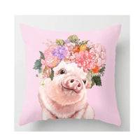 HKM-758291 Cute Animal Pillow Cover - 45cm x 45cm Digital Print Front with Plain Back
