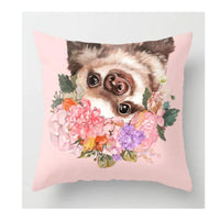 HKM-758291 Cute Animal Pillow Cover - 45cm x 45cm Digital Print Front with Plain Back