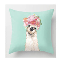 HKM-758291 Cute Animal Pillow Cover - 45cm x 45cm Digital Print Front with Plain Back