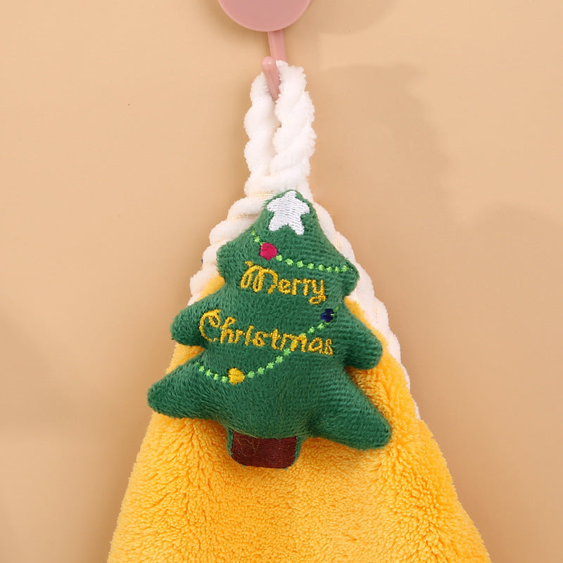 HKM-758355 Coral Velvet Hand Towels for Cozy Holiday Decor, 30 x 30 cm, Soft and Absorbent