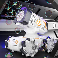 HKM-758483 2.4G Bubble Machine Stunt Remote Control Tank Car for Kids - Light and Music Features, Electric Operated, Fun Indoor and Outdoor Toy