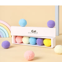 HKM-758675 Funny Cat High Elastic Color Plush Ball Gift Box