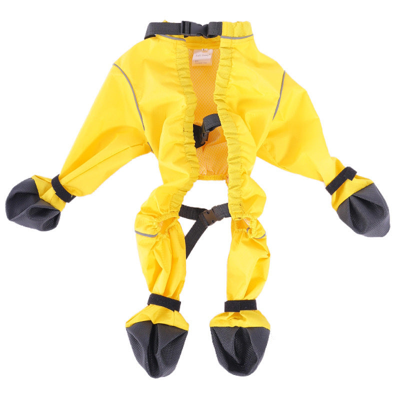HKM-758739 Dog Outing Shoe Covers - Waterproof Anti-Dirty Pants in Yellow and Blue, Available in Multiple Sizes
