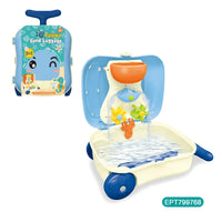 HKM-758867 9PCS Kids Beach Trolley Toy Set with Water Trolley and Accessories, Suitable for Ages 2-7