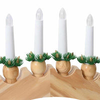 HKM-758867 Christmas Candle Arch with 10 Warm White LED Candles - Solid Pine Wood Decoration 47 x 5 x 29 cm