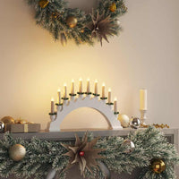 HKM-758867 Christmas Candle Arch with 10 Warm White LED Candles - Solid Pine Wood Decoration 47 x 5 x 29 cm