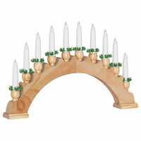 HKM-758867 Christmas Candle Arch with 10 Warm White LED Candles - Solid Pine Wood Decoration 47 x 5 x 29 cm