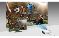 HKM-758931 HD WiFi Wireless Projector with 1080p Support, 4.0" LCD Display, 30,000 Hours Lifespan, Versatile Input/Output Options