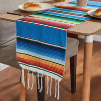 HKM-758995 Woven Cotton Tablecloth with Tassels - Versatile Beach Blanket, Picnic Mat & Home Decor