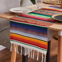 HKM-758995 Woven Cotton Tablecloth with Tassels - Versatile Beach Blanket, Picnic Mat & Home Decor