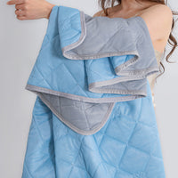 HKM-759059 Cool Silk Summer Quilt with Airable Cover - Modern Solid Color Options in Various Sizes