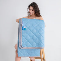 HKM-759059 Cool Silk Summer Quilt with Airable Cover - Modern Solid Color Options in Various Sizes