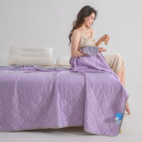 HKM-759059 Cool Silk Summer Quilt with Airable Cover - Modern Solid Color Options in Various Sizes