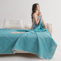 HKM-759059 Cool Silk Summer Quilt with Airable Cover - Modern Solid Color Options in Various Sizes