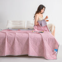 HKM-759059 Cool Silk Summer Quilt with Airable Cover - Modern Solid Color Options in Various Sizes