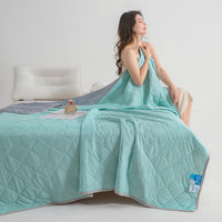 HKM-759059 Cool Silk Summer Quilt with Airable Cover - Modern Solid Color Options in Various Sizes