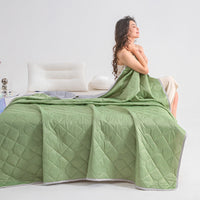 HKM-759059 Cool Silk Summer Quilt with Airable Cover - Modern Solid Color Options in Various Sizes