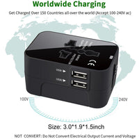 HKM-759123 Universal Travel Adapter for Worldwide Use - All-in-One Wall Charger Plug
