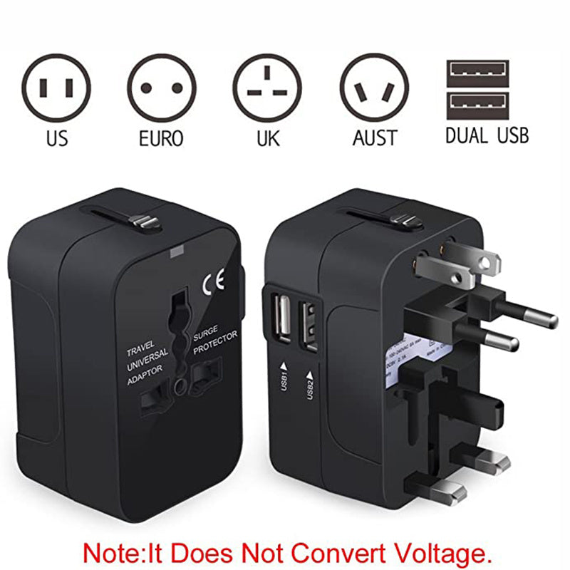 HKM-759123 Universal Travel Adapter for Worldwide Use - All-in-One Wall Charger Plug