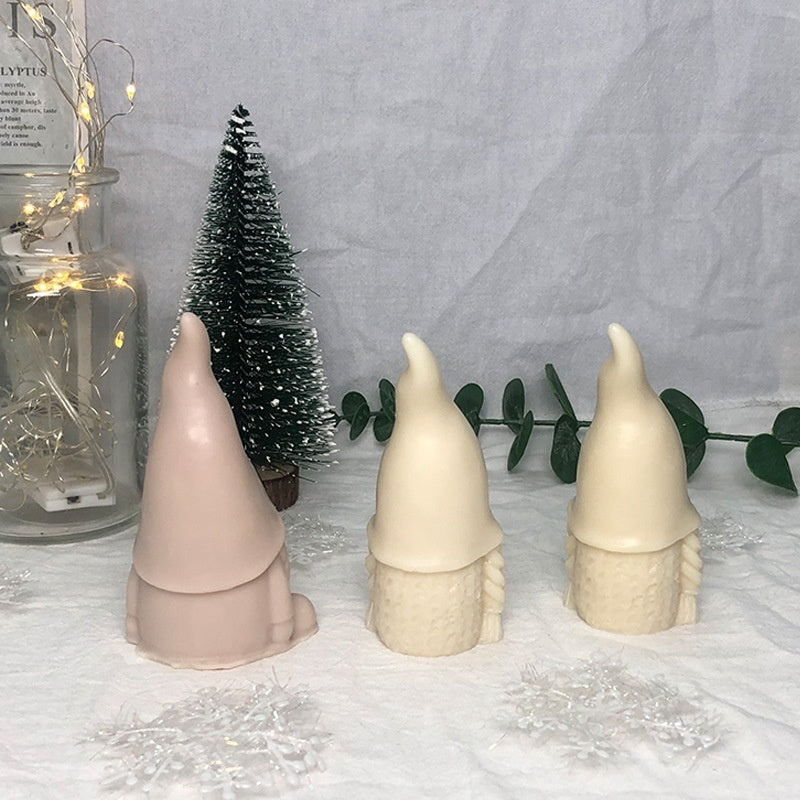 HKM-759187 3D Faceless Santa Claus Silicone Mold for Aromatherapy Candle Making and Decor