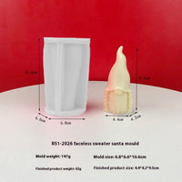 HKM-759187 3D Faceless Santa Claus Silicone Mold for Aromatherapy Candle Making and Decor