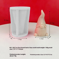 HKM-759187 3D Faceless Santa Claus Silicone Mold for Aromatherapy Candle Making and Decor