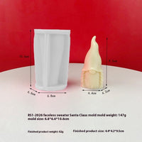 HKM-759187 3D Faceless Santa Claus Silicone Mold for Aromatherapy Candle Making and Decor