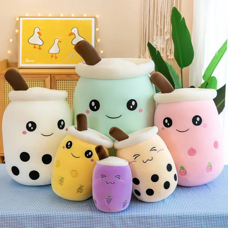 KTX-759315 Boba Milk Tea Plush Doll – Soft Stuffed Toy for Sofa Decoration, Stress Relief, Available in Various Sizes