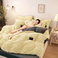 HKM-759379 Milk Fiber Thermal Bedding Set with Various Sizes and Pillowcases