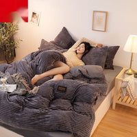 HKM-759379 Milk Fiber Thermal Bedding Set with Various Sizes and Pillowcases
