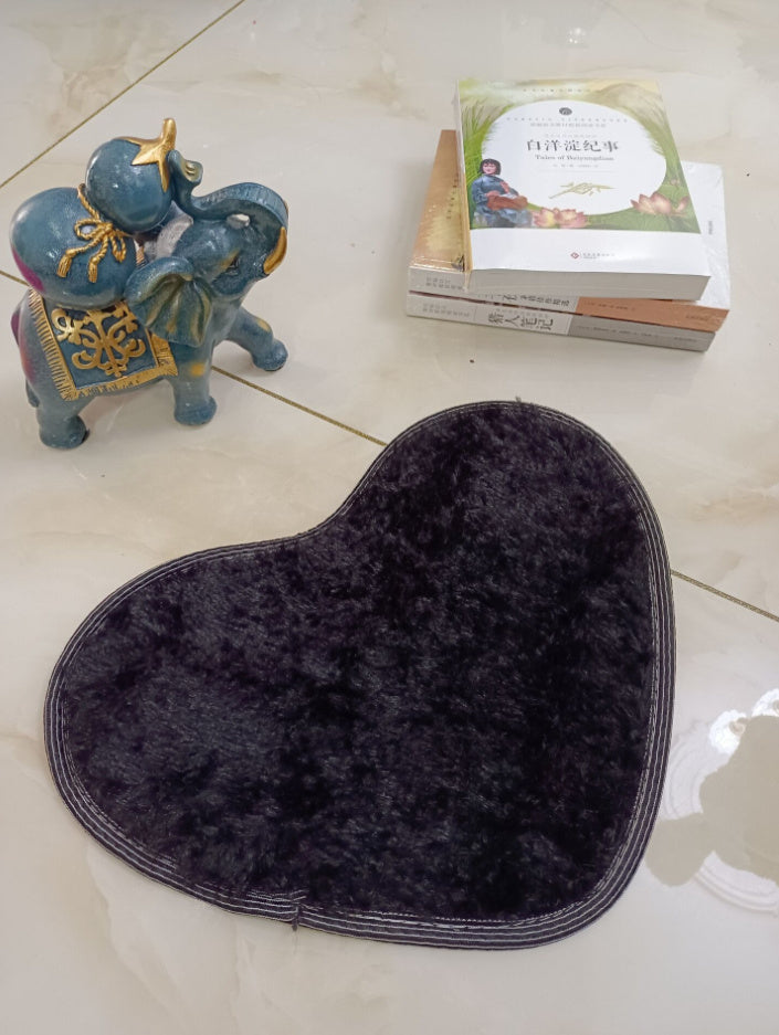 HKM-759443 Thickened Heart-Shaped Non-Slip Bath and Living Room Mat - 30x40cm Polyester Carpet