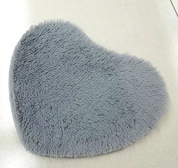 HKM-759443 Thickened Heart-Shaped Non-Slip Bath and Living Room Mat - 30x40cm Polyester Carpet