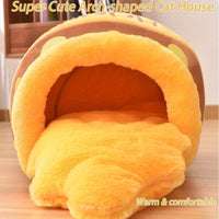 HKM-759763 Honey Pot Cat Cave Bed For Indoor Cats - Machine Washable Removable Cushion, Cozy Pet Nest With Thick Sponge, Christmas Gift For Cat Lovers, Small Breeds & Puppy Bed Accessories