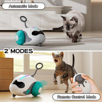 HKM-759827 Interactive Cat Toys For Indoor Cats With Upgraded Rechargeable Joystick Remote Control Smart Automatic Moving Cat Toys With Kitten Toys For All Breeds Of Bored Cat Exercise-Blue
