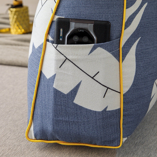 KTX-760019 Triangle Backrest Pillow with Floral and Leaf Patterns, Soft Sanding Material, Various Sizes Available