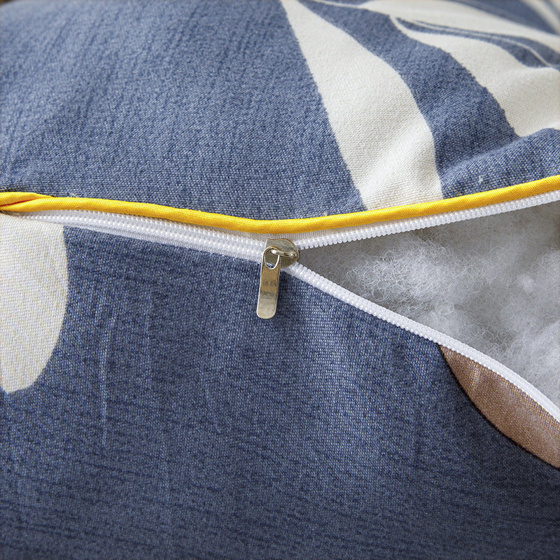 KTX-760019 Triangle Backrest Pillow with Floral and Leaf Patterns, Soft Sanding Material, Various Sizes Available