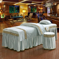 HKM-760211 Four-Piece Soft Polyester Cotton Beauty Bedspread Set for Salons