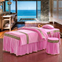 HKM-760211 Four-Piece Soft Polyester Cotton Beauty Bedspread Set for Salons
