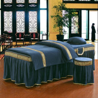 HKM-760211 Four-Piece Soft Polyester Cotton Beauty Bedspread Set for Salons