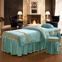 HKM-760211 Four-Piece Soft Polyester Cotton Beauty Bedspread Set for Salons