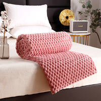 HKM-760211 Solid Color Multifunctional Flannel Blanket - Soft Polyester Fiber for All Seasons