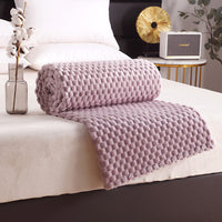 HKM-760211 Solid Color Multifunctional Flannel Blanket - Soft Polyester Fiber for All Seasons